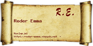Reder Emma névjegykártya